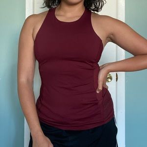 Lululemon burgundy top with built in bra
